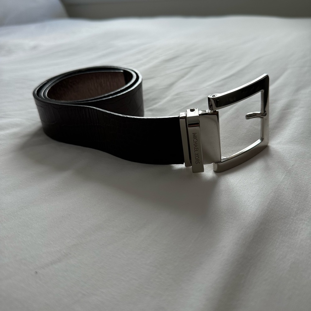 Michael by Michael Kors croc-embossed genuine leather belt size S